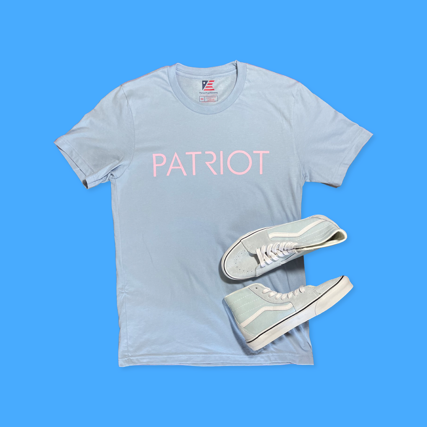 Patriot Crew Tee- Baby Blue